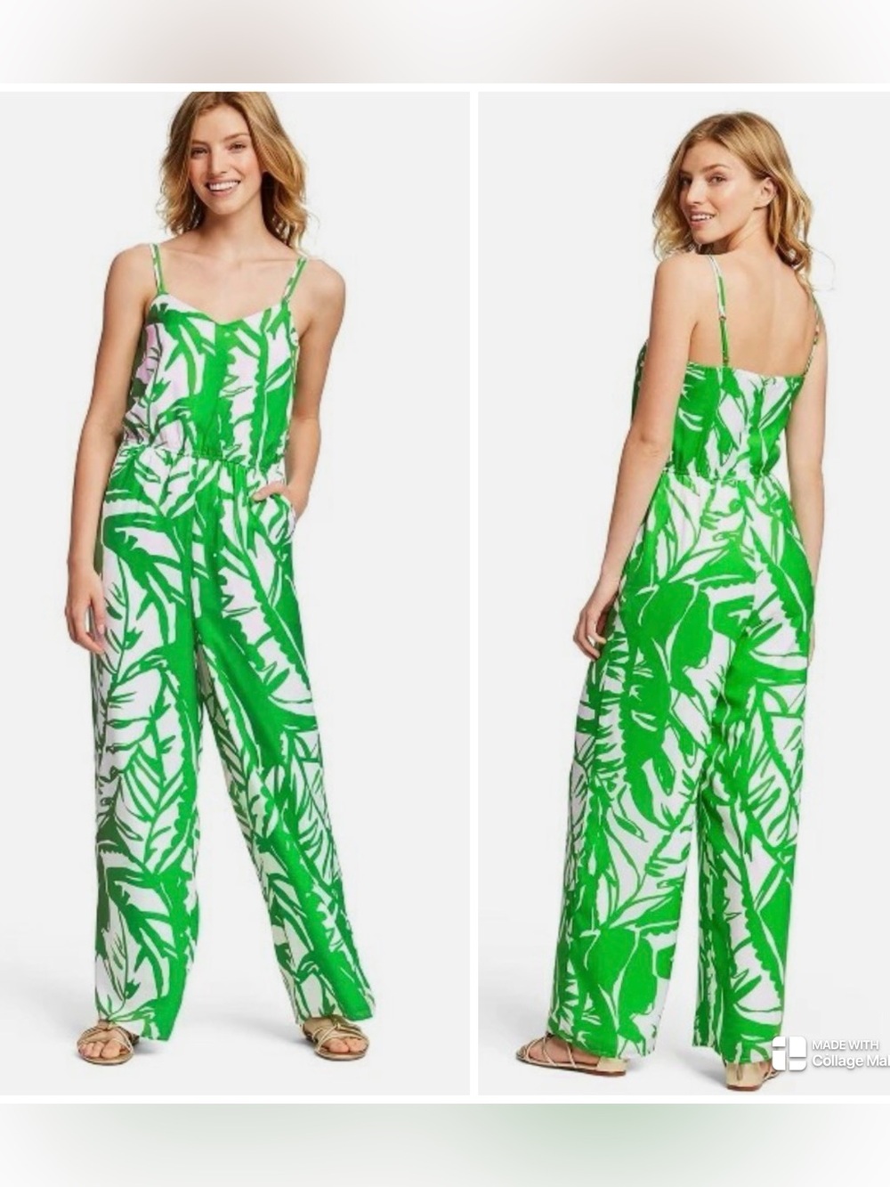 Lilly Pulitzer Jumpsuit Women’s Sm Green NEW Tropical Palm Leaf 20th Anniversary